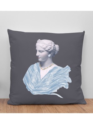 Bk Gift Modern Art Tasarımlı Antrasit Kırlent Yastık, Arkadaşa Hediye, Ev Dekorasyonu, Ev Hediyesi-1