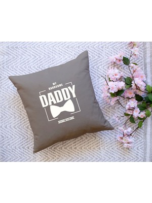 Bk Gift Kişiye Özel Isimli Babalar Günü Tasarımlı Gri Kırlent Yastık-15 Babaya Hediye, Ev Dekorasyonu, Babalar Günü Hediyesi