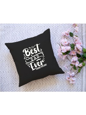 Bk Gift Kişiye Özel Isimli Babalar Günü Tasarımlı Siyah Kırlent Yastık-6 Babaya Hediye, Ev Dekorasyonu, Babalar Günü Hediyesi
