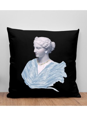 Bk Gift Modern Art Tasarımlı Siyah Kırlent Yastık, Arkadaşa Hediye, Ev Dekorasyonu, Ev Hediyesi-1