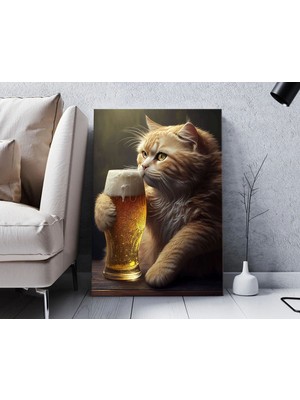 Bk Gift  Beer Tasarımlı Kanvas Tablo-1 50X70CM Ev Dekorasyonu, Ev Hediyesi