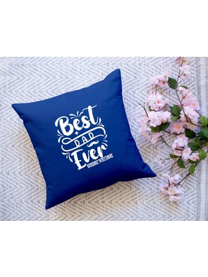 Bk Gift Kişiye Özel Isimli Babalar Günü Tasarımlı Lacivert Kırlent Yastık-6 Babaya Hediye, Ev Dekorasyonu, Babalar Günü Hediyesi