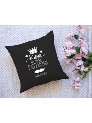 Bk Gift Kişiye Özel Isimli Babalar Günü Tasarımlı Siyah Kırlent Yastık-11 Babaya Hediye, Ev Dekorasyonu, Babalar Günü Hediyesi