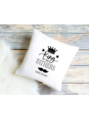 Bk Gift Kişiye Özel Isimli Babalar Günü Tasarımlı Beyaz Kırlent Yastık-24 Babaya Hediye, Ev Dekorasyonu, Babalar Günü Hediyesi