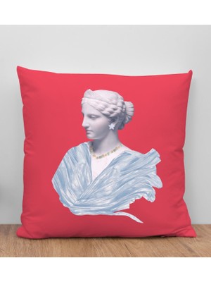 Bk Gift Modern Art Tasarımlı Kırmızı Kırlent Yastık, Arkadaşa Hediye, Ev Dekorasyonu, Ev Hediyesi-1