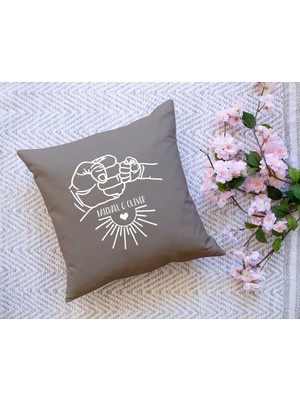 Bk Gift Kişiye Özel Isimli Babalar Günü Tasarımlı Gri Kırlent Yastık-21 Babaya Hediye, Ev Dekorasyonu, Babalar Günü Hediyesi