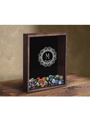 Bk Gift Kişiye Özel Isimli Bira Kapağı Koleksiyonu Ahşap Kumbara-2, Sevgiliye Hediye, Ev Hediyesi, Arkadaşa Hediye