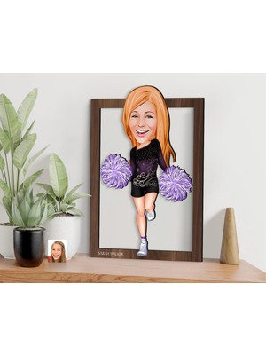Bk Gift Kişiye Özel Kadın Amigo Karikatürlü 3D Ahşap Tablo-1, Sevgiliye Hediye, Arkadaşa Hediye, Doğum Günü Hediyesi