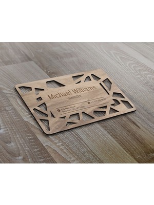 Bk Gift Kişiye Özel Ahşap Lazer Kesim Kartvizit (20 Adet)-2, Özel Ahşap Kartvizit, Kişiye Özel Kartvizit, Logolu Kartvizit, Lazer Kesim Ahşap Kartvizit