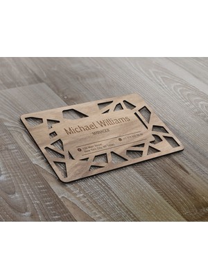 Bk Gift Kişiye Özel Ahşap Lazer Kesim Kartvizit (5 Adet)-9, Özel Ahşap Kartvizit, Kişiye Özel Kartvizit, Logolu Kartvizit, Lazer Kesim Ahşap Kartvizit