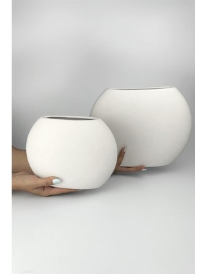 Refsan Yatay Vazo Seramik Bisküvi - Büyük (Ham Ürün)