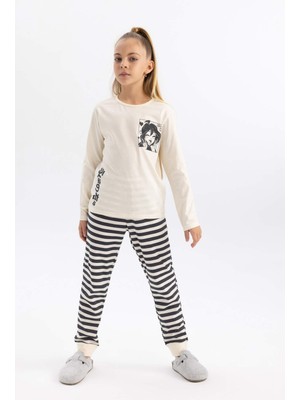 DeFacto Kız Çocuk Winx Club Uzun Kollu Pijama Takımı B3212A823WN