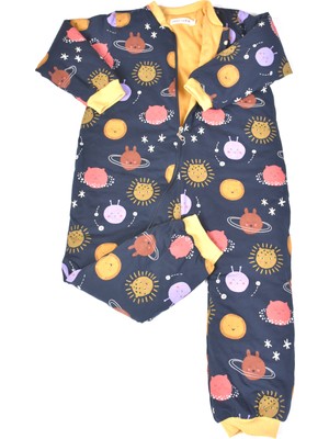 Swan Butik Kız Erkek Çocuk Paçalı Uyku Tulumu 2,5 Tog Iç Dışyüzeyi %100 Pamuk Penye gezegenli