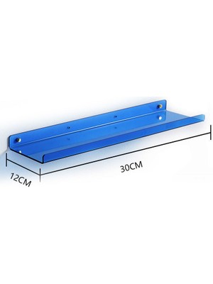 Hanyang 30X12CM 1/2 Adet Akrilik Raf Renkli Duvar Asılı Ücretsiz Delme Depolama Rafı Mutfak Banyo Yatak Odası Depolama Organizatör Depolama Rafı (Yurt Dışından)