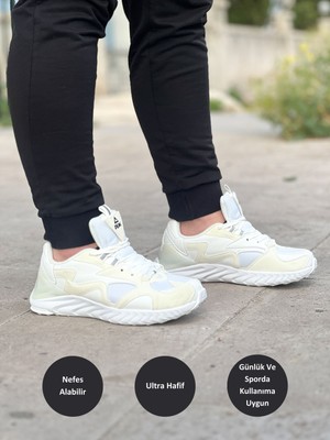 Peak Taichi Amoi Unisex Beyaz Kaymaz Taban Ortopedik Nefes Alabilen Garantili Rahat Hafif Günlük Sneaker Yürüyüş Koşu Spor Ayakkabısı EW0297H