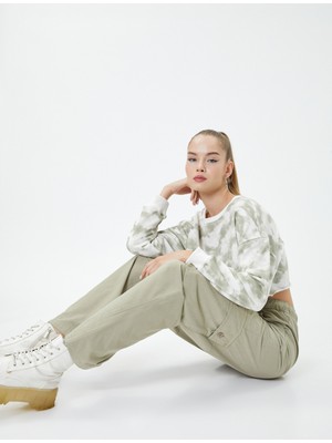 Koton Oversize Kargo Pantolon Beli Lastikli Cepli Pamuklu