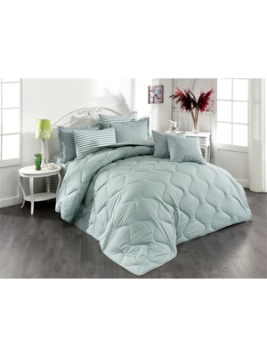 Zarif Home Klasik Ranforce Kıng Sıze Silikon Yorgan -Düz/çizgili