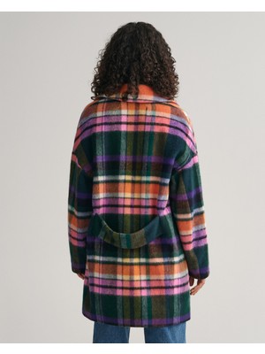 Gant Kadın Lacivert Relaxed Fit Klasik Yaka Kareli Mont 4751108.433