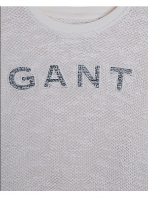 Gant Kadın Krem Relaxed Fit Bisiklet Yaka Logolu Sweatshirt 4200735.113