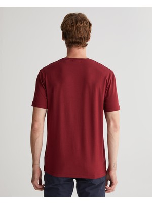 Gant Erkek Kırmızı Regular Fit Bisiklet Yaka Logolu T-Shirt 2323337T.604