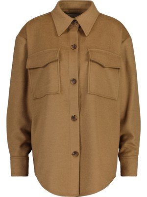 Gant Kadın Bej Relaxed Fit Klasik Yaka Gömlek 4300237.213
