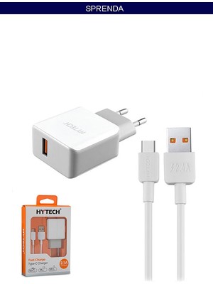 Sprenda Quick Charge Qc3.0 2.4A Type-C Kablolu Beyaz/gri Hızlı Şarj Adaptörü
