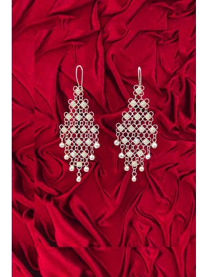 Aykat Kişniş Toplu Dört Sıralı Küpe Telkari Gümüş Taşsız Kadın Küpesi Modeli KUPE-194