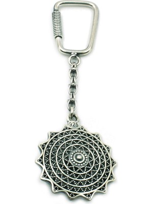 Aykat Telkari İşlemeli Gümüş Anahtarlık Bay Bayan Model 925 Ayar ANT-28