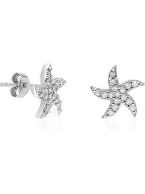 Aykat Çocuk Gümüş Küpe Yıldız Model Vidalı Gümüş Bayan Küpesi KUPE-300