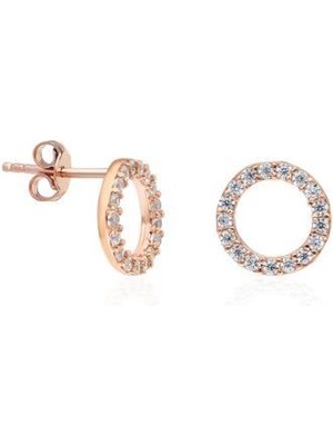 Aykat Çocuk Gümüş Küpe Roz Gümüş Halka Modeli Bayan Küpesi KUPE-305