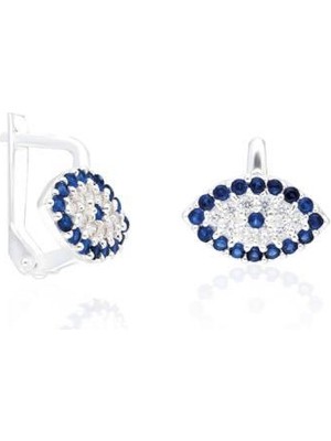 Aykat Nazar Boncuklu Küpe Klipsli Gümüş Çocuk Küpesi 925 Ayar KUPE-331