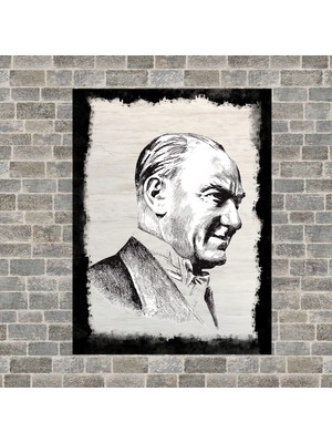 Esence Atatürk Resmi Baskılı Ahşap Tablo