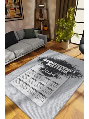 Homshtag Yeni Yılda Devamlılık Siyah Beyaz Renk Yeni Yıl Parti Halısı Yılbaşı Temalı Hediyelik Halı