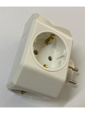 Viko Yonca Plus Beyaz Üçlü Topraklı Priz Fişli