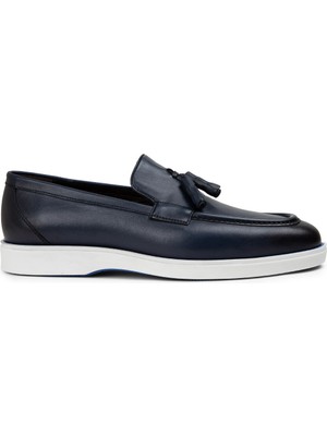 Deery Deri Mavi Erkek Loafer Ayakkabı - 01958Mmvıc01