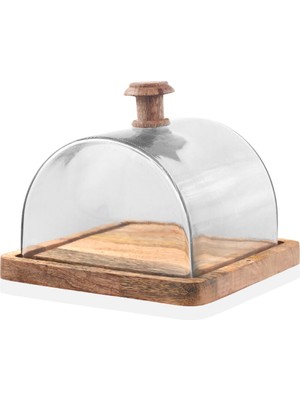 The Mia Madera Dikdörtgen Kek Saklama Fanusu 15 x 19 x 19 cm