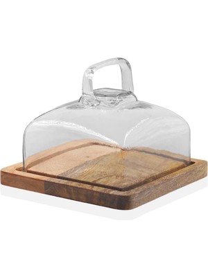 The Mia Madera Dikdörtgen Kek Saklama Fanusu 13 x 17 x 17 cm