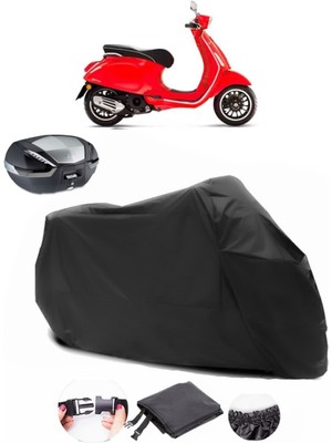 Vespa Sprint 125 Siyah Arka Çanta Uyumlu Motosiklet Branda Su Geçirmez Dayanıklı Kumaş