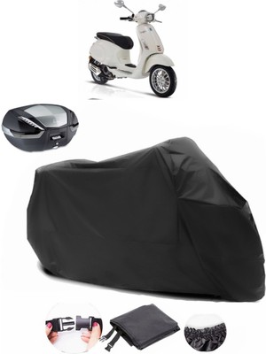 Vespa Sprint 50 Siyah Arka Çanta Uyumlu Motosiklet Branda Su Geçirmez Dayanıklı Kumaş