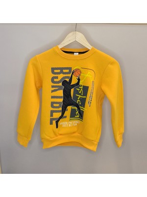 Modarvi Basketball Baskılı 3 Iplik Şardonlu Kapüşonlu Erkek Çocuk Sweatshirt