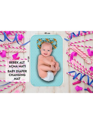 Yorka Bebek Alt Açma Minderi Bakım Pedi Örtüsü Mavi Desenli