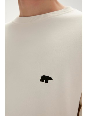 Bad Bear Be Cool Crewneck Erkek Beyaz Sweatshirt 23.02.12.025-C108