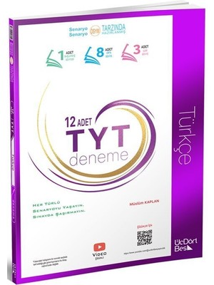 ÜçDörtBeş Yayınları TYT Türkçe 12'li Deneme