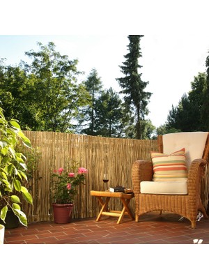 115CM Yükseklik x 600CM Genişlik Bambu Kamış Hasır Çit Dekoratif Bahçe Balkon ve Duvar Çiti Reed Fence