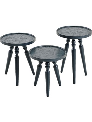 Kelebek Dekor Rado 3'lü Zigon Sehpa