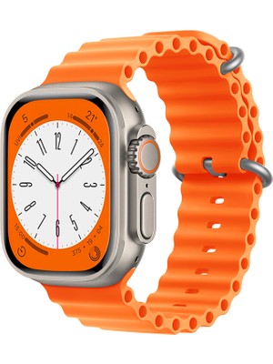 Forzacase Apple Watch Ultra 2 49MM Için Oluklu Ocean Silikon Kordon Kayış - FC007