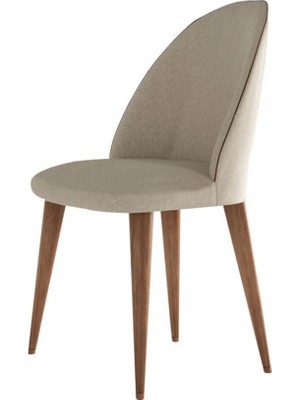 Kelebek Nordic Sandalye - Amalfi Ceviz Ayak - Krem Kumaş Taba Fitil