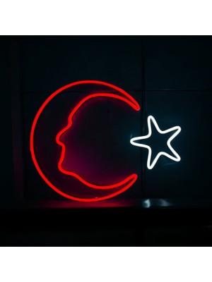 Ay Yıldız Neon LED Tabela (48x40)