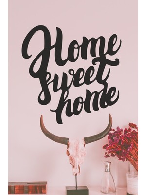 ''home Sweet Home'' Duvar Dekoru - Süsü, Ahşap Dekoratif Tablo