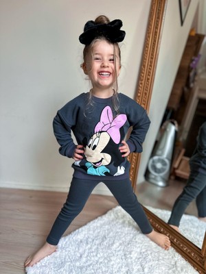 Yiğit Butik Minnie Baskılı Kız Çocuk Takım